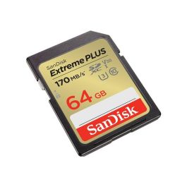 SanDisk Tarjeta Memoria Secure Digital SDXC Extreme PLUS 64GB UHS-I U3 170 MB/s para 4K Resistente a golpes y agua