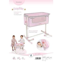 Decuevas Cuna regulable "Duerme conmigo" para muñecas de hasta 48 cm. Cuna de juguete de metal, plástico y poliéster