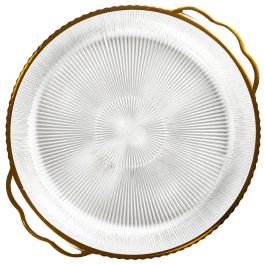 Home Deco Factory Bandeja Plástico PET con Ribete Dorado, Diámetro 38,5 cm, Colección Mirage Home Deco Factory Bandeja Plástico PET con Ribete Dorado, Diámetro 38,5 cm, Colección Mirage