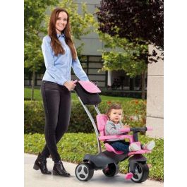 Molto Urban Trike Triciclo Rosa con Palo, Cinturón, Bolsa y Rueda de Goma 98 cm