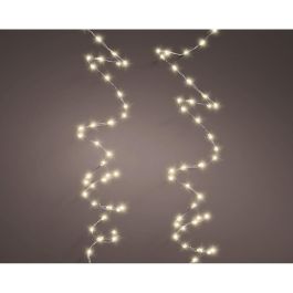 Lumineo Guirnalda micro LED 378 LEDs luz cálida, 6m cable alambre plateado, IP44, 8 funciones, temporizador