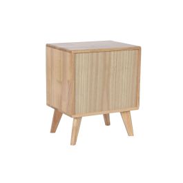 DKD Home Decor Mesita De Noche Scandi Natural 30 x 48 x 40 cm 2 Cajones