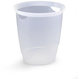 Durable Papelera de Oficina TREND 16L Transparente Redonda Cesto de Basura Plástico
