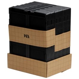 Day Juego De 2 Cajas Plegables 33x24,5x15 cm Negra Plástico Reciclado Apilables Con Etiqueta