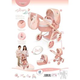Decuevas Coche de Muñeca 3x1 Plegable con Bolso para Muñecas hasta 48 cm - Dimensiones 41x62x70 cm