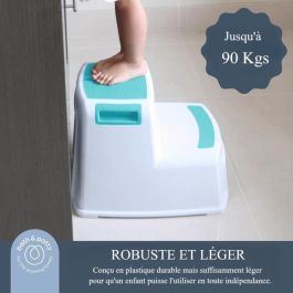 Dreambaby DRE9312742406851 Taburete con Escalera 2 UP Antideslizante Texturizado Hasta 80 kg para Niños y Adultos Aqua