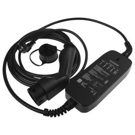 Green Cell EV16 Cargador Móvil para Coche Eléctrico 3.6 kW 16A Tipo 2/Schuko AC, Cable 6.5m Negro IP66 con Pantalla LCD