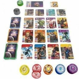 Asmodee Splendor Marvel - Juego de Mesa de Estrategia - Superhéroes, Gemas de Poder, Guantelete de Thanos - Para Principiantes y Expertos