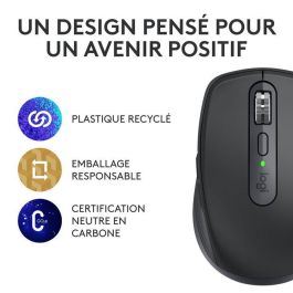 Logitech Mx Anywhere 3S Ratón Inalámbrico Óptico 8000 DPI con Clicks Silenciosos, Rueda MagSpeed y Multidispositivo Grafito