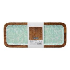 Centro de Mesa Blanco Marrón Verde Hoja de planta 38 x 15 cm Centro de Mesa Blanco Marrón Verde Hoja de planta 38 x 15 cm