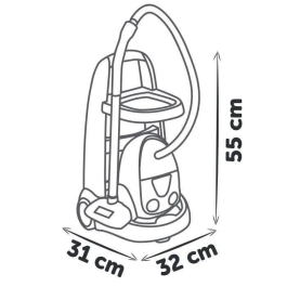 Smoby Rowenta Carrito de Limpieza con Aspiradora a partir de 3 años SMO3032160112818