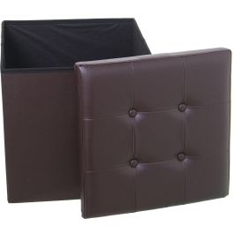 Puff Alexandra House Living Marrón Polipiel 45 x 45 x 45 cm Plegable Puff Alexandra House Living Marrón Polipiel 45 x 45 x 45 cm Plegable