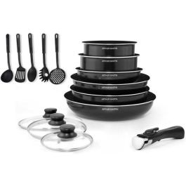 ARTHUR Martin Batería de cocina extraíble 15 piezas 16-20-22-24-26 CM Luces negras de todo Precio: 103.5899997. SKU: B1DKQJMBNV