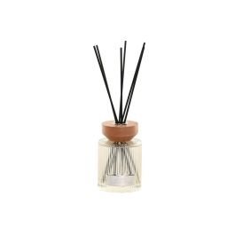 DKD Home Decor Item Home Ambientador Mikado Transparente Negro Cristal Bambú Aroma Lino 8 x 24 x 8 cm