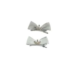 Set de 2 ganchos para pelo con lacito y corona - modelos surtidos Set de 2 ganchos para pelo con lacito y corona - modelos surtidos
