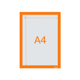 Nobo Marco porta anuncios DIN A4 magnético autoadhesivo, naranja, pack de 2 unidades