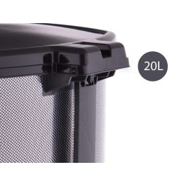 Papelera Plastico Pedal Fibra Carbono 20L Berilo 37X39CM (4 Unidades) Papelera Plastico Pedal Fibra Carbono 20L Berilo 37X39CM (4 Unidades)