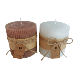 DKD Home Decor Vela de Navidad Alpina Blanco y Marrón 7x7x7 cm (12 Unidades) Precio: 37.50000056. SKU: B189W4VC74