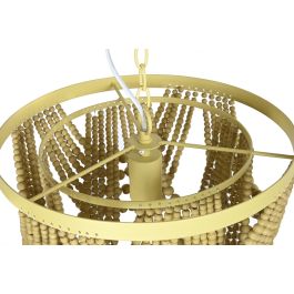 DKD Home Decor Lámpara Techo Tradicional Metal MDF E27 35 x 95 x 35 cm Bolas Hecha a Mano Reciclable Desmontable