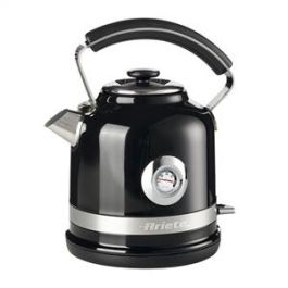 Ariete 2854/02 Hervidor Eléctrico Moderna Negro, Acero Inoxidable, 1.7 Litros, Base Inalámbrica 360°