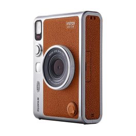 FUJIFILM Instax Mini Evo Cámara Híbrida de Fotografía Instantánea con Impresora Integrada y Conectividad Bluetooth, Sensor CMOS 1/5", Pantalla TFT 3", Color Marrón