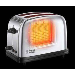 Russell Hobbs 23310-56 Tostador Eléctrico con Tueste Rápido, Función Levantar y Ver, Calientapanecillos y Bandeja Recogemigas