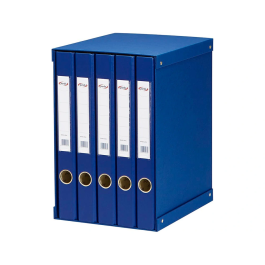 Pardo Módulo Archivador 5 Compartimentos Folio 2 Anillas 25 mm Azul Cartón 350x230x300 mm
