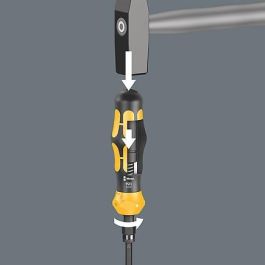 Wera 05018100001 Kraftform Plus Schlagschraubendreher - Destornillador de Impacto Plano, Puntas Hexagonales 1/4", Mango Ergonómico Amarillo/Negro