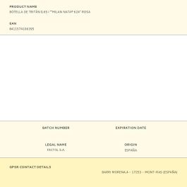 Milan nata 624 Botella portalíquidos de Tritán, reutilizable, color rosa, 650 ml, apta para lavavajillas, libre de BPA