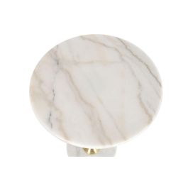 DKD Home Decor Mesita Auxiliar Moderno Blanco Dorado 41 x 60 x 41 cm
