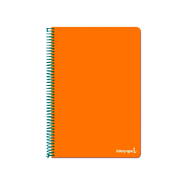 Liderpapel write Cuaderno espiral folio tapa blanda 80 hojas 60gr pauta 2,5 mm con margen color naranja