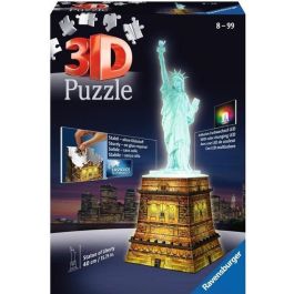 RAVENSBURGER Puzzle 3D Estatua de la Libertad Edición Nocturna 108 piezas RAVENSBURGER Puzzle 3D Estatua de la Libertad Edición Nocturna 108 piezas