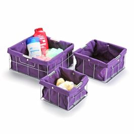 Set 3 Cestas Cuadradas Violeta Versa 26X12CM Set 3 Cestas Cuadradas Violeta Versa 26X12CM