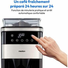 Cafetera Digital de Filtro con Molinillo - MEDION - 1000W - 1.5L - Plata