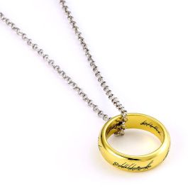 THE CARAT SHOP Colgante Anillo El Señor de los Anillos, Inspirado en la película, Cadena 62 cm, Aleación de zinc/Poliéster