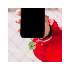 Wondee Charm Protector para Puerto Type-C, Accesorio Decorativo de Fresa y Rana para Móvil, 25x10x20 mm