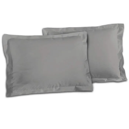 Lovely Home Juego de 2 fundas de almohada 100% Algodón 50x70 cm Gris Claro