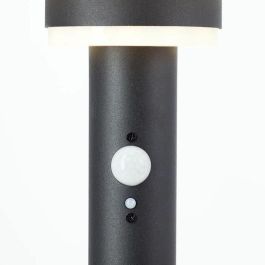 Brilliant BRI4004353437892 Poste de exterior LED y solar, con detector de movimiento, acero inoxidable y plástico, 4 W, Negro
