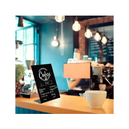 Archivo 2000 Pizarra de sobremesa A4 vertical metacrilato negro 85x210x290 mm