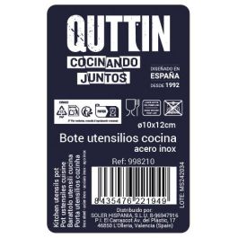 Bote de utensilios de acero inoxidable Quttin 10x12 cm (12 Unidades) Bote de utensilios de acero inoxidable Quttin 10x12 cm (12 Unidades)