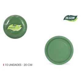 Set de 10 platos de cartón verde soja 20 cm Algon (36 Cajas) Precio: 21.49999995. SKU: B1CZPKWTHZ