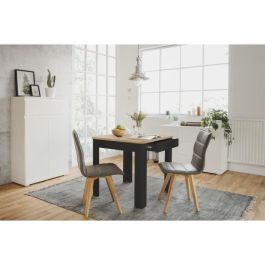 Mesa OSLO - Rectangular - 4 personas - 80 x 77 x 80 cm - Negro / Roble artesanal Mesa OSLO - Rectangular - 4 personas - 80 x 77 x 80 cm - Negro / Roble artesanal
