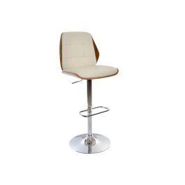 Silla Moderno DKD Home Decor Crema Marron 52 x 121 x 50 cm