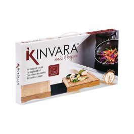 Kinvara Set 2 Tablas de Cocina Vitro de Bambú, 28 cm, Protección y Superficie de Trabajo Libre de Alérgenos (6 Unidades)
