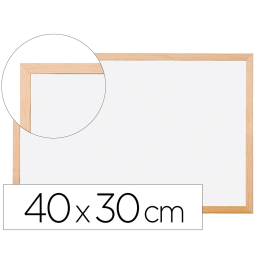 Q-connect Pizarra blanca melamina marco de madera 40x30 cm