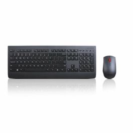 Lenovo 4X30H56823 Combo Teclado y Ratón Inalámbrico RF Español Completo, 1600 DPI Láser, Anti-derrames, Negro, para Oficina