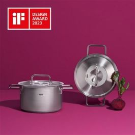Fissler Pure Profi Cacerola de 24 cm con tapa de metal - Acero inoxidable reciclado - Ref 08612424000/0