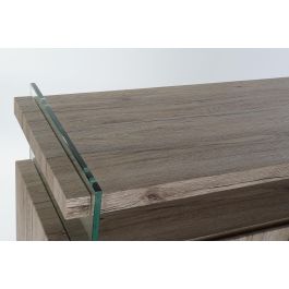 DKD Home Decor Aparador Moderno Natural de MDF y Cristal Templado 120x44x120 cm con 2 Puertas y 3 Estantes Desmontable DKD Home Decor Aparador Moderno Natural de MDF y Cristal Templado 120x44x120 cm con 2 Puertas y 3 Estantes Desmontable