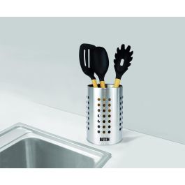 Bote de utensilios de acero inoxidable Quttin 10x16.5 cm (12 Unidades) Bote de utensilios de acero inoxidable Quttin 10x16.5 cm (12 Unidades)