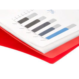 Liderpapel Carpeta Escaparate 40 Fundas Polipropileno DIN A3 Rojo Translucido